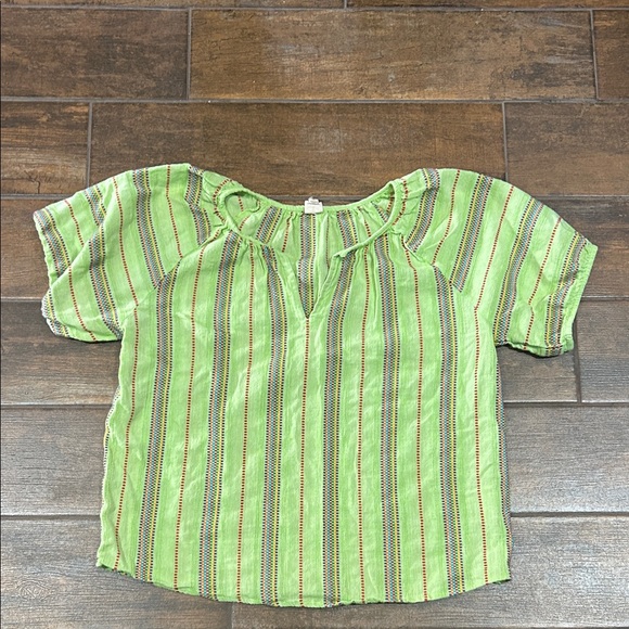 ivy jane Tops - Ivy Jane Green Striped Blouse size lg